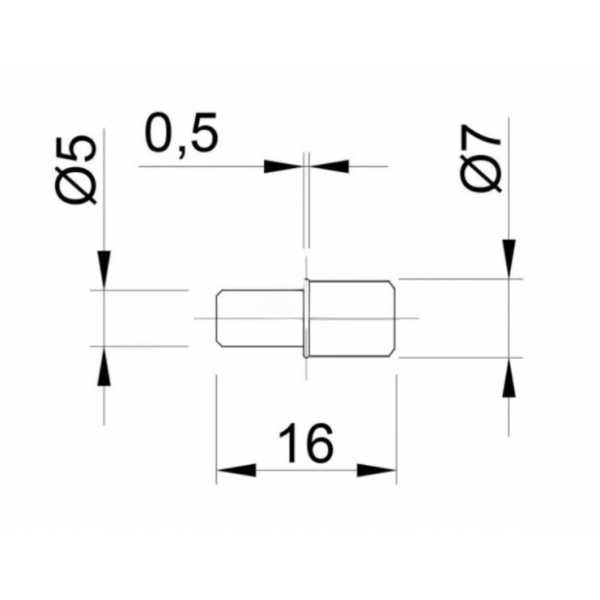 Полкотримач SIGMA 5х16 мм для скла з пластиковим ковпачком меблевий (PD0673)