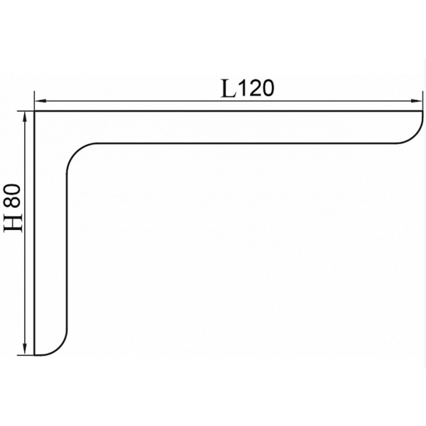 Металевий кутник з пластиковою накладкою 120x80 мм Чорний (PD0701)
