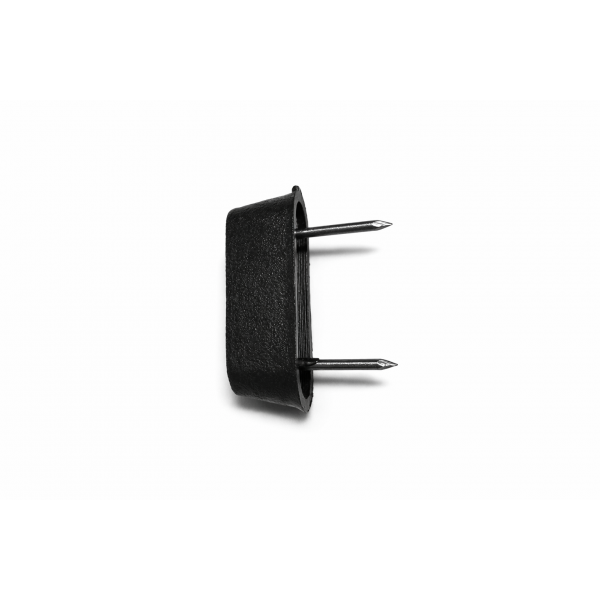 Опора (ніжка) меблева Sigma овальна на 2 цвяха, Чорна (MO1287)
